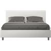 ITYHOME - Letto contenitore imbottito 160x210 Pelle finta bianco Adele
