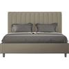 ITYHOME - Letto contenitore imbottito 160x210 Pelle finta cappuccino Agueda