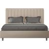 ITYHOME - Letto contenitore imbottito 160x210 Pelle finta tortora Agueda
