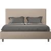 ITYHOME - Letto contenitore imbottito 160x210 Pelle finta tortora Focus