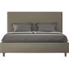 ITYHOME - Letto contenitore imbottito 160x210 Pelle finta cappuccino Focus
