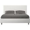 ITYHOME - Letto contenitore imbottito 160x210 Pelle finta bianco Sunny