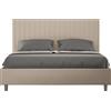ITYHOME - Letto contenitore imbottito 160x210 Pelle finta tortora Sunny