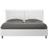 ITYHOME - Letto matrimoniale senza rete 160x190 bianco frassino cuscini Pelle finta bianco Egos Annalisa