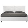 ITYHOME - Letto matrimoniale senza rete 160x190 bianco frassino cuscini Pelle finta bianco Egos Appia