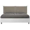 ITYHOME - Letto matrimoniale senza rete 160x190 bianco frassino cuscini Pelle finta cappuccino Egos Appia