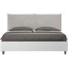ITYHOME - Letto matrimoniale senza rete 160x190 bianco frassino cuscini Pelle finta tortora Egos Appia