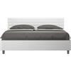 ITYHOME - Letto senza rete 160x190 testata inclinata con doghe bianco frassino Ankel