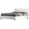 ITYHOME - Letto con rete 160x190 testata inclinata bianco frassino Demas