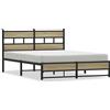 vidaXL Letto in metallo senza materasso rovere Sonoma 150x200 cm