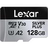 Lexar Scheda microSDXC LEXAR Silver Plus UHS-1 da 128 GB R205/W150 V30