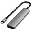 Satechi, Hub multiporta USB-C 7-in-1 1Gbit Ethernet 100W PD, grigio