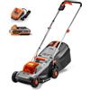 Fuxtec Tagliaerba a Batteria 20V FX-E1RM20ECO - Leggero, Silenzioso, Perfetto per Piccoli Giardini fino a 400 m² - sacco di raccolta da 30L