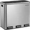 SONGMICS Contenitore per la raccolta differenziata SORT 54l (3x18 l), acciaio inox