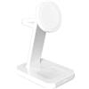 Zagg Mophie Snap+ 3-In-1 Qi2 Caricatore wireless permanente per tre dispositivi compatibile con Magsafe e Qi2 - Bianco
