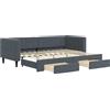 vidaXL Letto da giorno allungabile con cassetti grigio scuro 80x200 cm in velluto