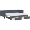vidaXL Letto da giorno allungabile con cassetti grigio scuro 80x200 cm in velluto