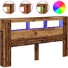 vidaXL testiera vidaXL LED effetto legno vecchio 180x18,5x103,5 cm materiale a base di legno