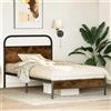 vidaXL Struttura letto senza materasso 90x190 cm rovere fumé materiale a base di legno