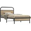 vidaXL Struttura letto senza materasso 100x190 cm rovere fumé materiale a base di legno