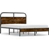 vidaXL Struttura letto senza materasso 120x200 cm in legno di rovere affumicato
