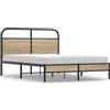 vidaXL Struttura letto senza materasso 140x190 cm rovere fumé materiale a base di legno