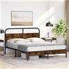 vidaXL Struttura letto senza materasso 160x200 cm in legno di rovere affumicato