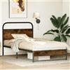 vidaXL Struttura letto senza materasso 90x190 cm rovere fumé materiale a base di legno
