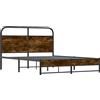 vidaXL Struttura letto senza materasso 120x190 cm rovere fumé materiale a base di legno