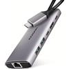 AXAGON Axagon HMC-6G2L dock/riproduttore di porte per laptop USB 3.2 Gen 2 (3.1 Gen 2) Type-C cablato Alluminio