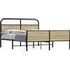 vidaXL Letto in metallo senza materasso rovere Sonoma 150x200 cm