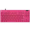 Logitech G PRO X RAPID - Tastiera - TKL - Retroilluminata - USB - AZERTY - Francese - Tastiera: Lineare - rosa