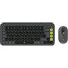 Logitech POP Icon Combo Wireless Tastatur-und-Maus-Set Grüngrau