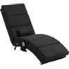 HOMCOM Poltrona massaggiante HOMCOM, poltrona reclinabile con telecomando, 56 x 168 x 84 cm, nero