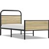 vidaXL Struttura per letto senza materasso 75x190 cm Materiale a base di legno rovere Sonoma