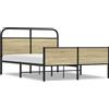 vidaXL Struttura letto senza materasso 140x190 cm Materiale legno rovere Sonoma