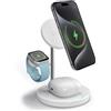 SBS Stazione ricarica wireless Qi2 per cellulari, Apple Watch, auricolari wireless