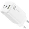 Cellularline Multipower Trio Port 65W - Smartphone, tablet e laptop Caricabatteria da rete 65W con 3 porte USB + USB-C + USB-C