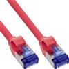 InLine Cavo patch InLine® Slim, Cat.6A, S/FTP, TPE (LSZH) flessibile, PoE, rosso, 25 m
