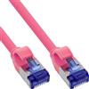 InLine Cavo patch InLine® Slim, Cat.6A, S/FTP, TPE (LSZH) flessibile, PoE, magenta, 30m