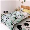 Happy Fiday Home Set copripiumino Panda garden blu 2 pezzi 155 x 220 cm 100% cotone Europe