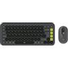 Logitech POP Icon Combo - Set di tastiera e mouse - senza fili - Bluetooth LE - QWERTY - Italiano - Grafite, verde (920-