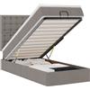 vidaXL Ottoman letto con materasso e LED Taupe 90x200 cm tessuto