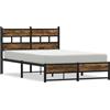 vidaXL Letto in metallo senza materasso rovere fumé 120x190 cm