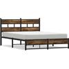 vidaXL Letto in metallo senza materasso rovere fumé 140x190 cm