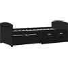 vidaXL Letto da giorno con 5 cassetti senza materasso IRUN Nero 90x200cm