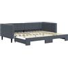 vidaXL Letto da giorno allungabile grigio scuro 90x200 cm in velluto