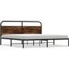vidaXL Letto in metallo senza materasso rovere fumé 180x200 cm