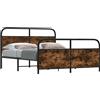 vidaXL Letto in metallo senza materasso rovere fumé 150x200 cm