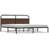 vidaXL Letto in metallo senza materasso effetto rovere marrone 180x200 cm